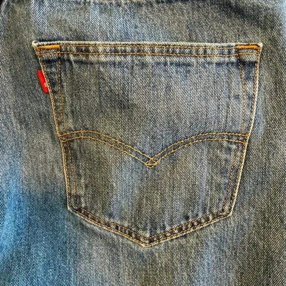 Vintage 90s LEVIS 501 Straight Leg Button Fly Denim Blue Jeans 36 x 32 - Picture 10 of 15